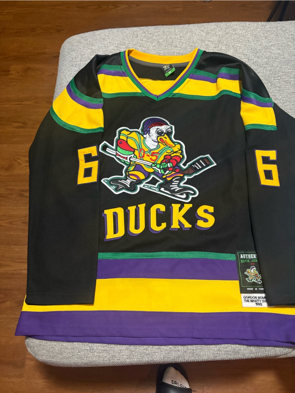 Gordon Bombay Custom Jersey Ducks Fly Together USA WITNESS